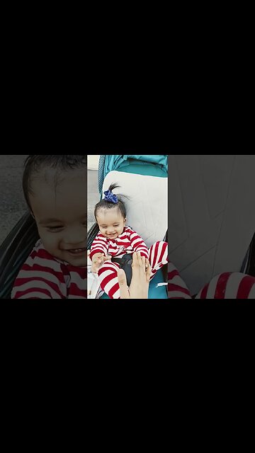 8 months old baby is relaxing after a morning ride