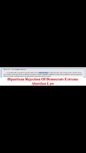 Bipartisan Rejection Of Democrats Extreme Abortion Law