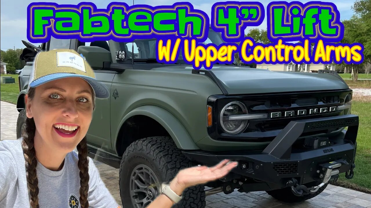 Fabtech 4″ Uniball Upper Control Arm Lift Kit Front & Rear Shock Spacers For Ford Bronco