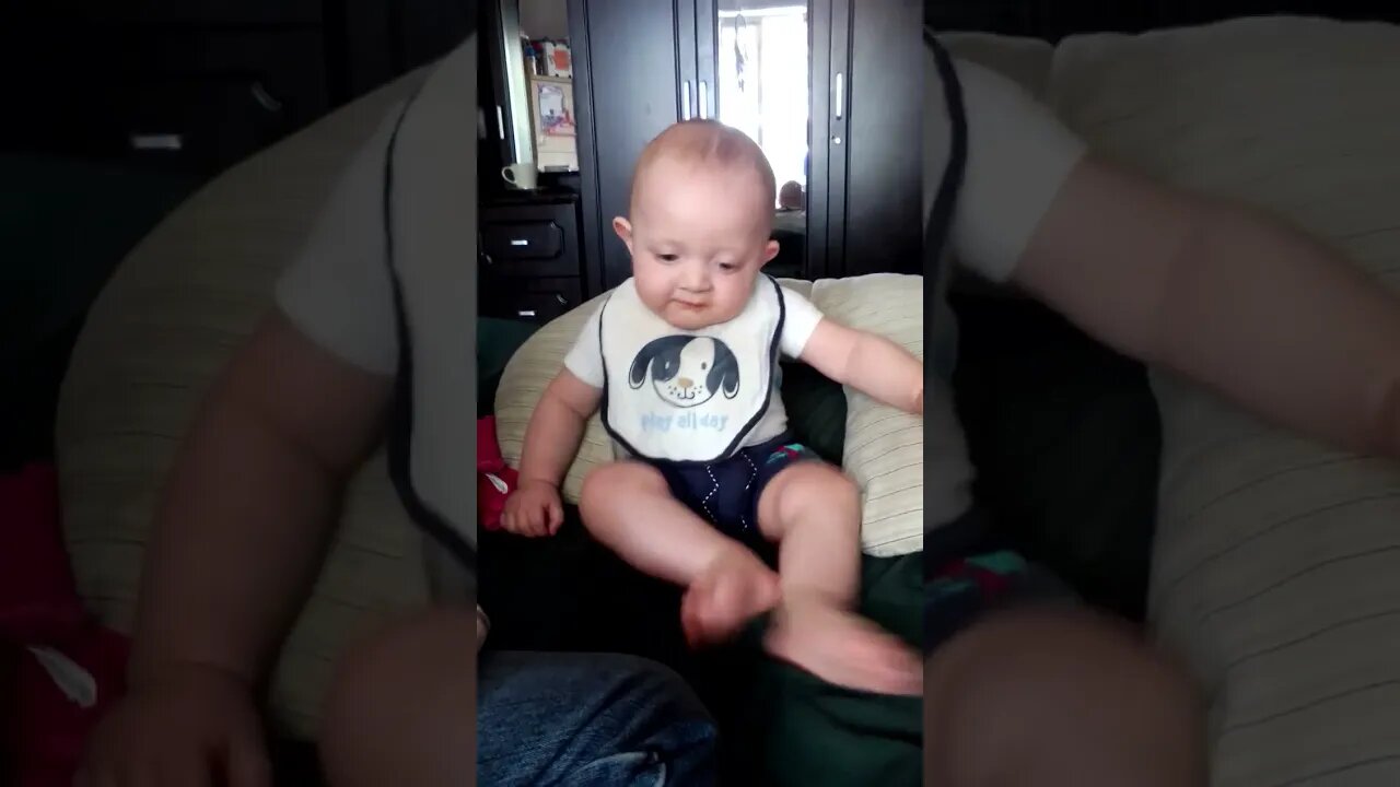 Cute Baby Boy Eating Vegetables