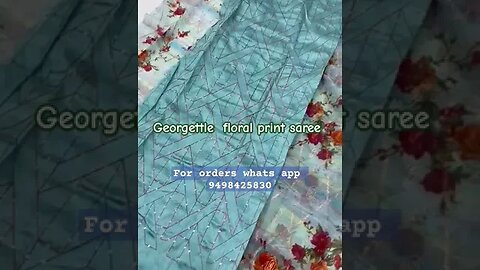 Georgettle floral print saree #sareeindia #sareefashion