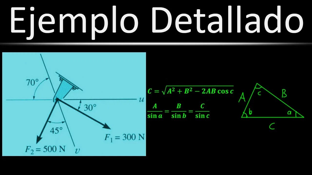 [Práctica] (Ej. 6) Descomposición de un Vector en Ejes Irregulares | Estática