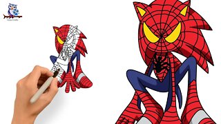 How to Draw Sonic Spider - Man Mashup - Art Tutorial