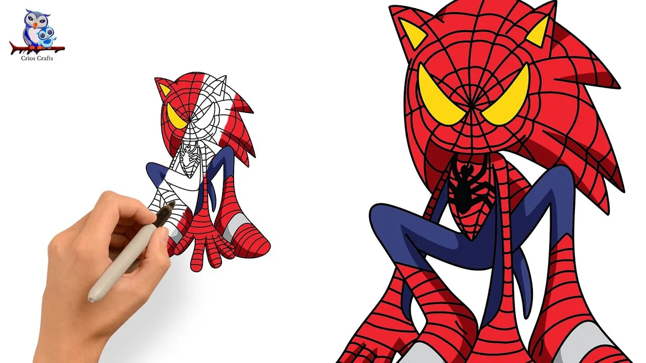 How to Draw Sonic Spider - Man Mashup - Art Tutorial