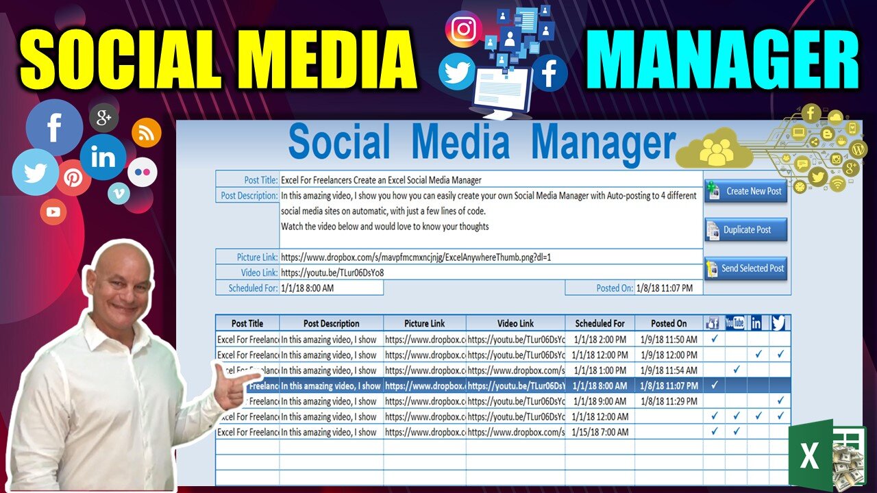 How To Create Your Own Social Media Manager in Excel using Zapier