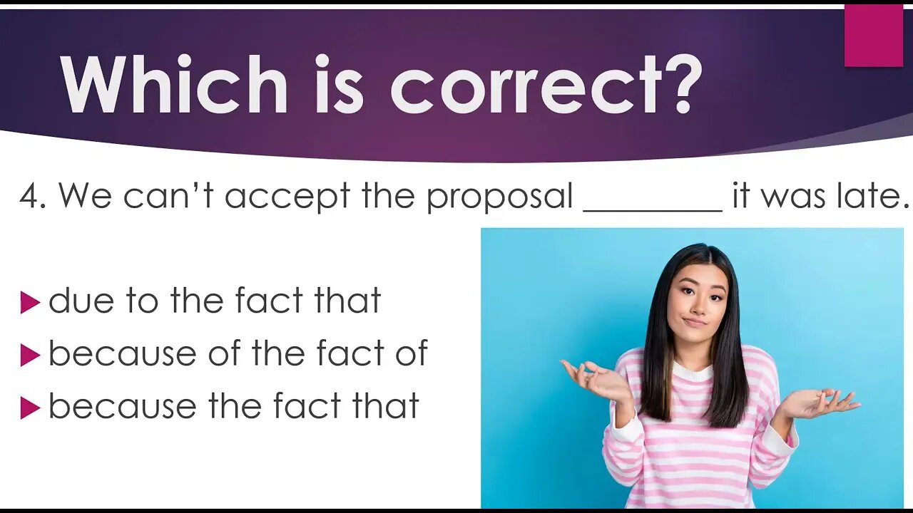 Say it Right in English: Because, Because of, Due to, So, and Since