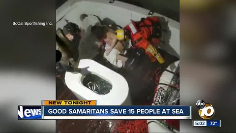 VIDEO: Good Samaritans save 15 people at sea