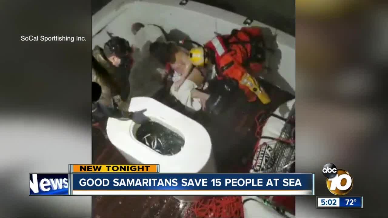 VIDEO: Good Samaritans save 15 people at sea