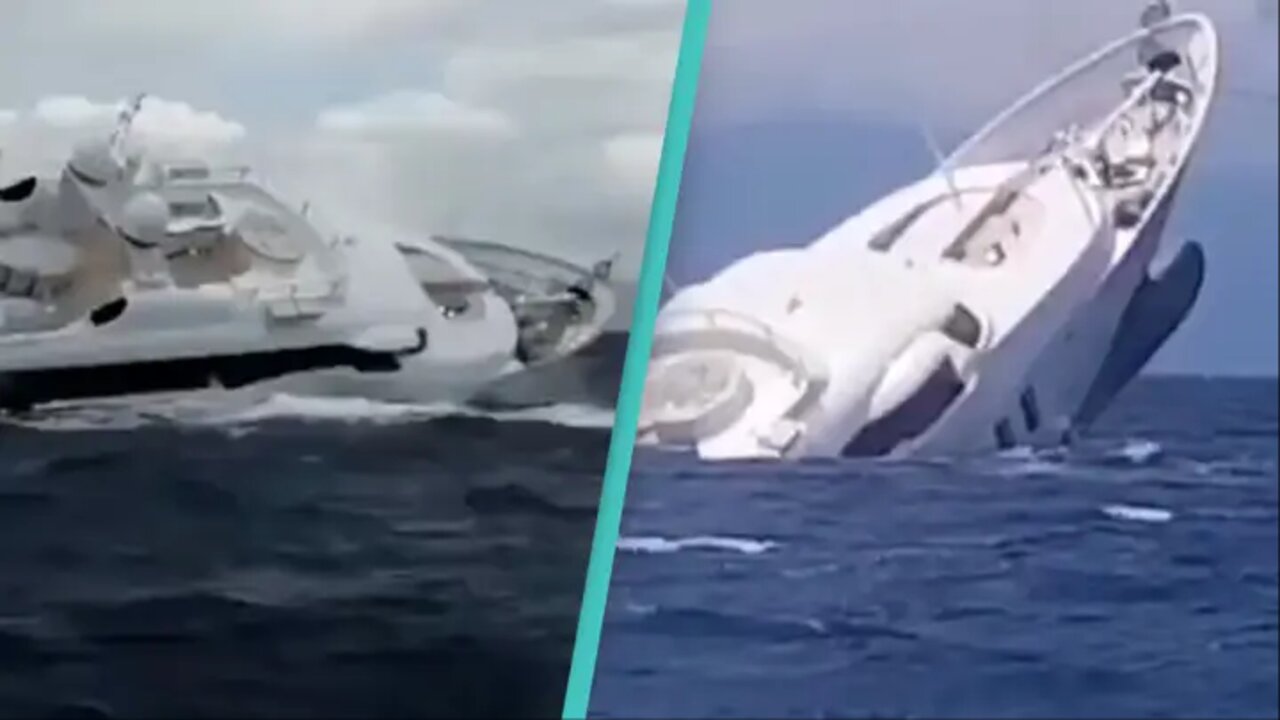 Massive 130ft superyacht sinks off the coast of Italy