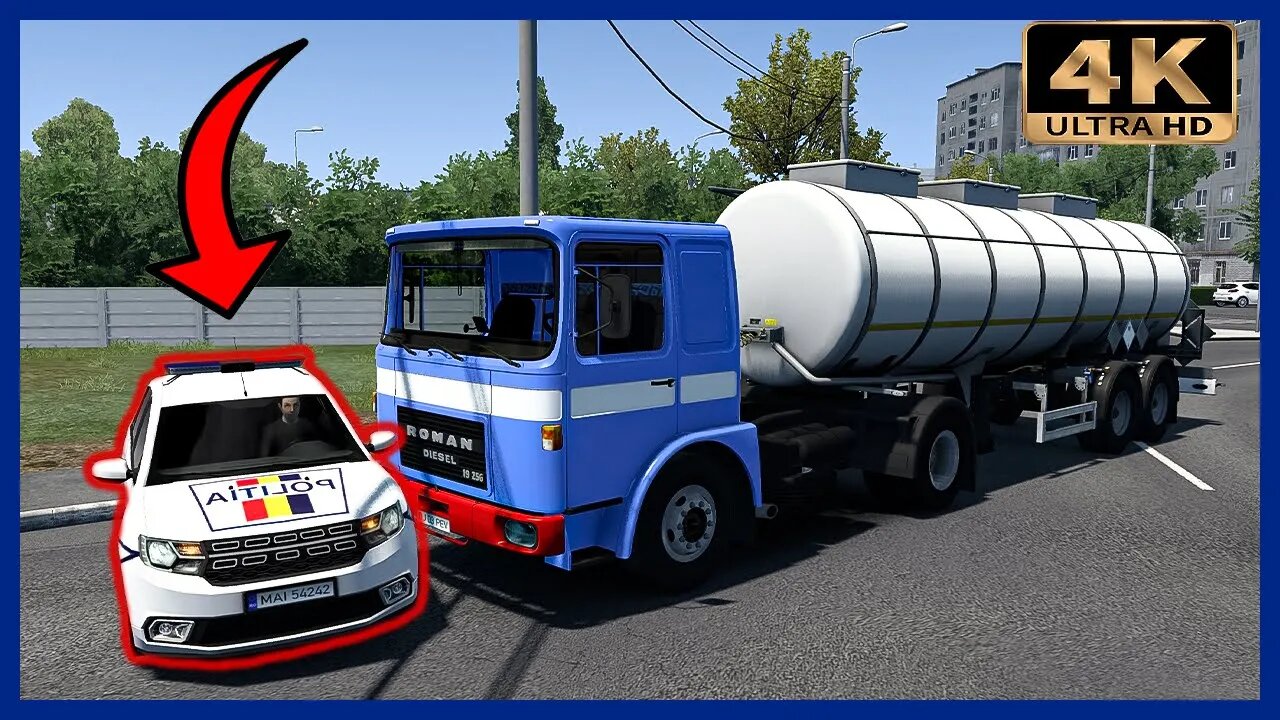 Accident in Craiova - Roman Diesel vs Logan Politia | Euro Truck Simulator 2 Gameplay "4K"