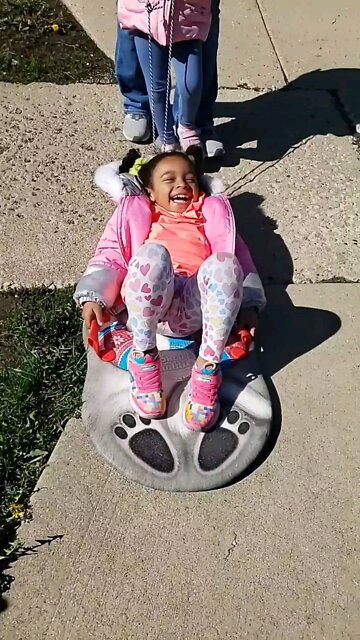 Sledding on concrete