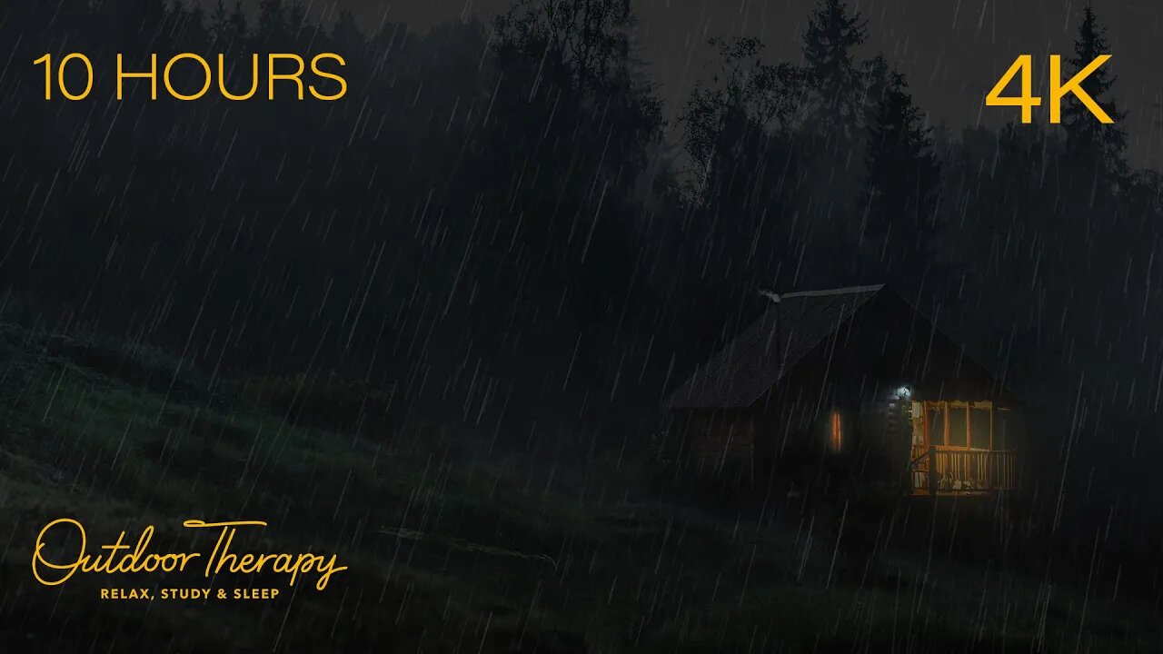 THUNDERSTORM in a Cozy HILLSIDE CABIN | Rainstorm Ambience | RELAX | STUDY | SLEEP | 10 Hours