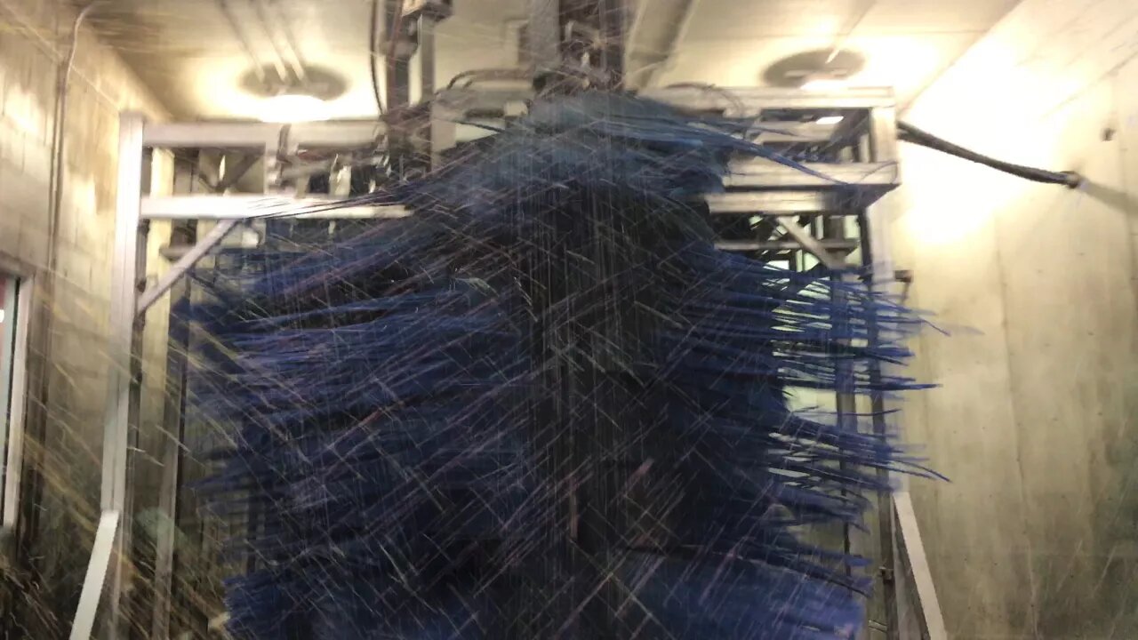 Going through an automatic car wash