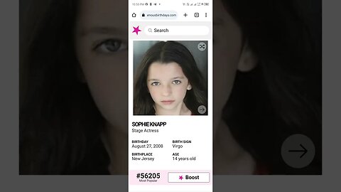 HAPPY 14 BIRTHDAY SOPHIE KNAPP Stage Actress