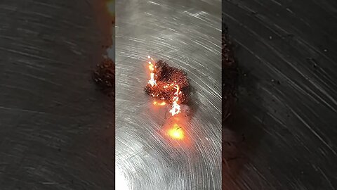 Burning steel wool