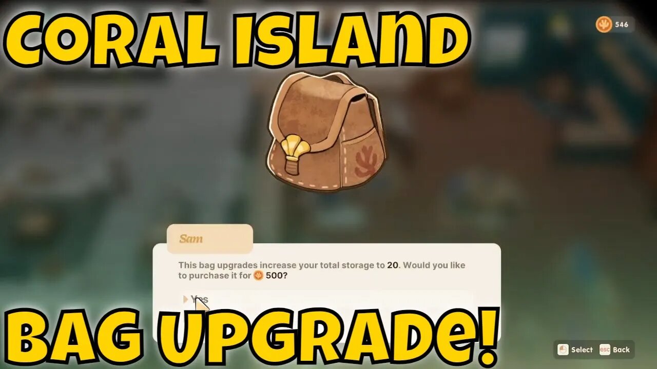 Coral Island How to Upgrade Inventory