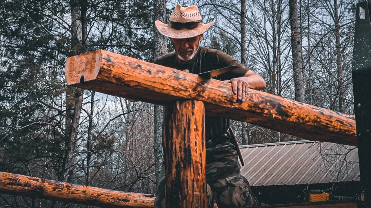 Roof Framing & Perlin Post for Crazy Crooked Carport Pt. 5