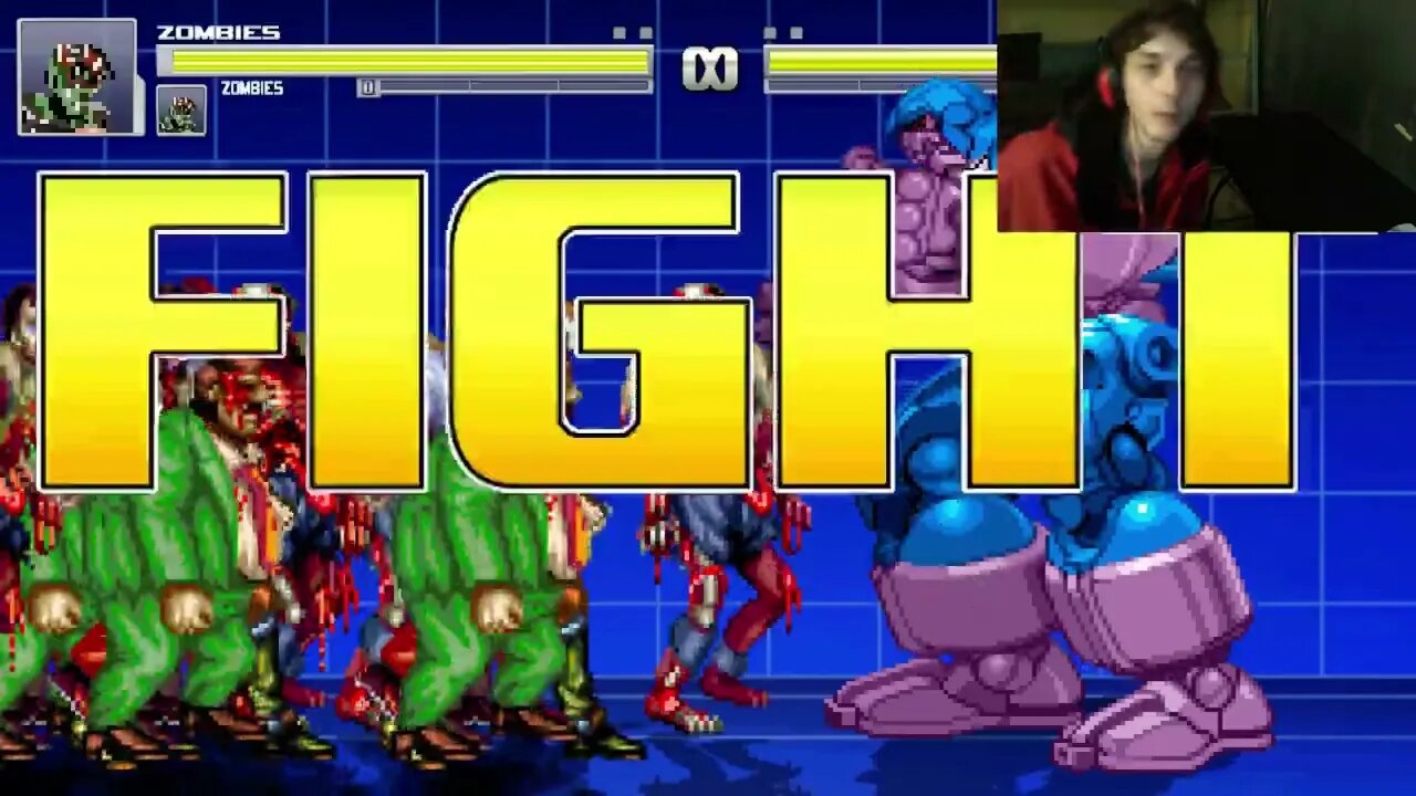 Zombies VS Sentinel In An Epic Battle In The MUGEN Video Game With Live Commentary