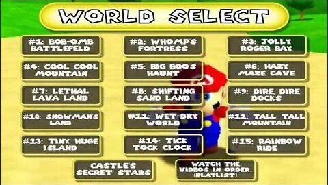 *Spoilers!* World Select Menu - Super Mario 64 Walkthrough