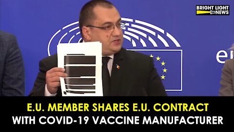 EU MEMBER SHARES E.U. CONTRACT WITH COVID VACCINE MANUFACTUREAR