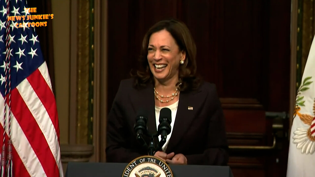 VP Kamala is always the only one in the room laughing at her own non-joke.