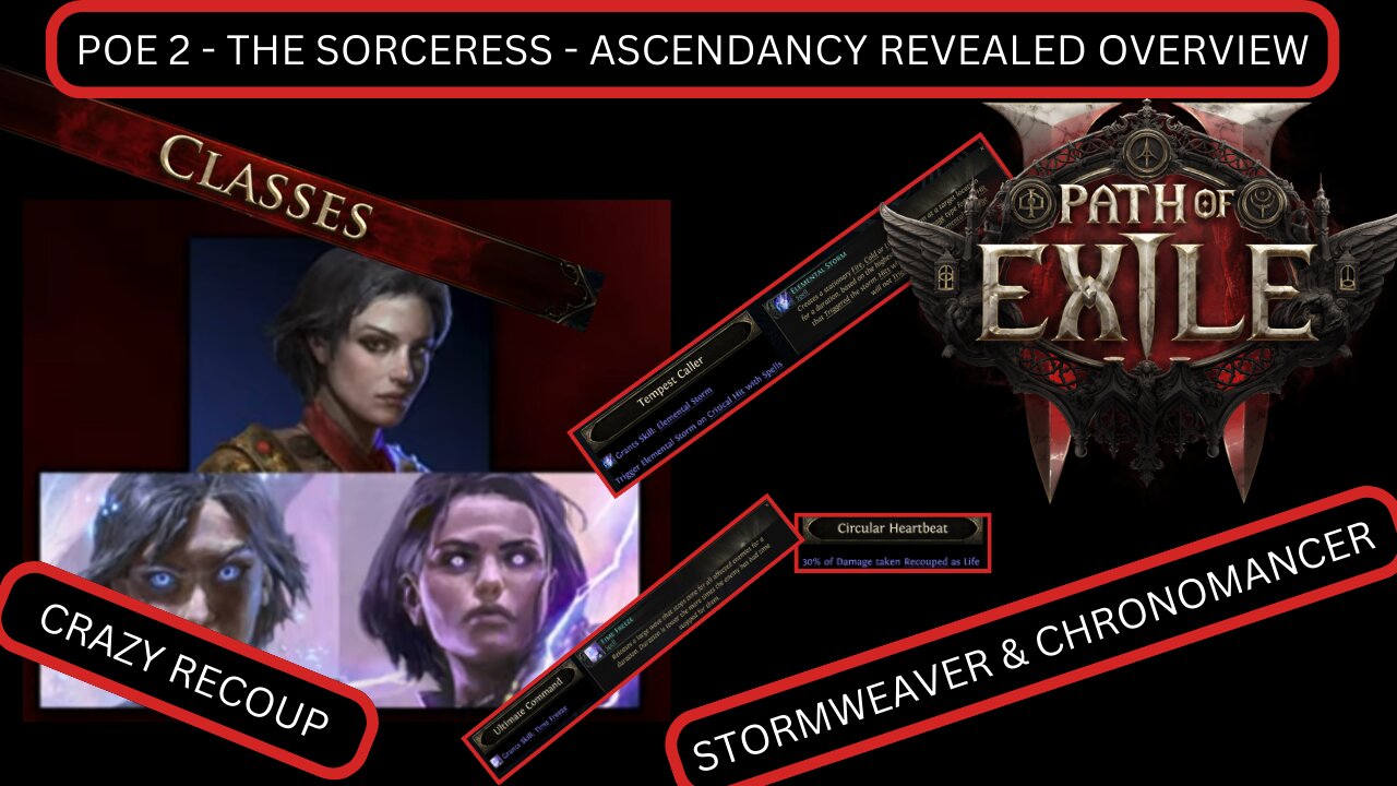 Path of EXILE 2 - THE SORCERESS - ASCENDANCIES- FULL REVEAL - CRAZY RECOUP