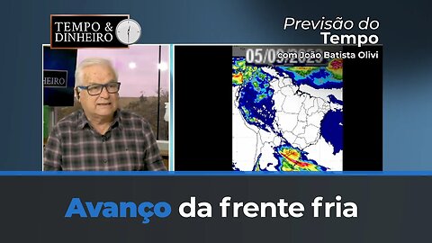 Avanço da frente fria com áreas de instabilidade no Centro-Oeste com pancadas de chuvas