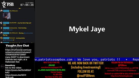 2024-11-01 07:00 EDT - Patriots Soapbox AM: with MykelJaye