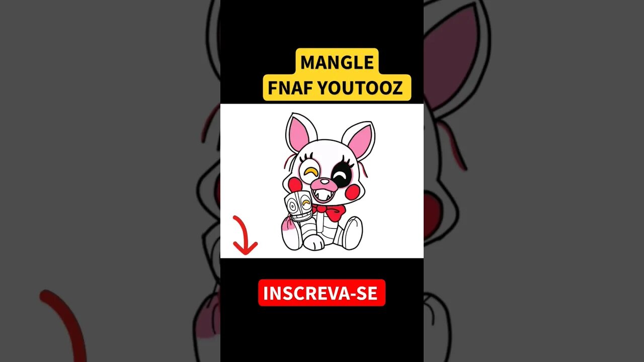 Como Desenhar MANGLE DE FNAF YOUTOOZ #shorts #fnaf #fivenightsatfreddys #halloween