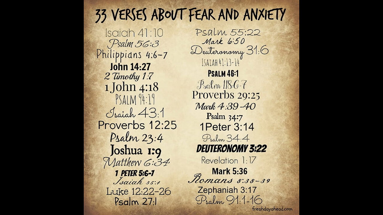 33 Verses on Fear and Anxiety