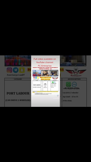 Saudi job packing Helper job port Labour job #job