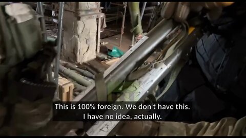 A destroyed firing position and abandoned weapons are shown at the Azot plant in Severodonetsk