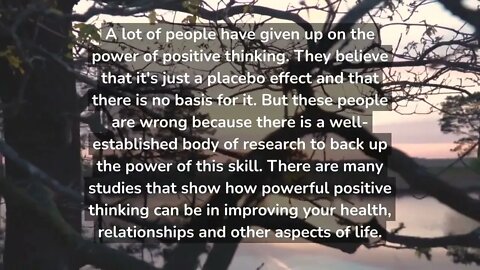 The Power of Positive Thinking How Positive Thinking Can Help You Achieve Your Goals #positivevibes