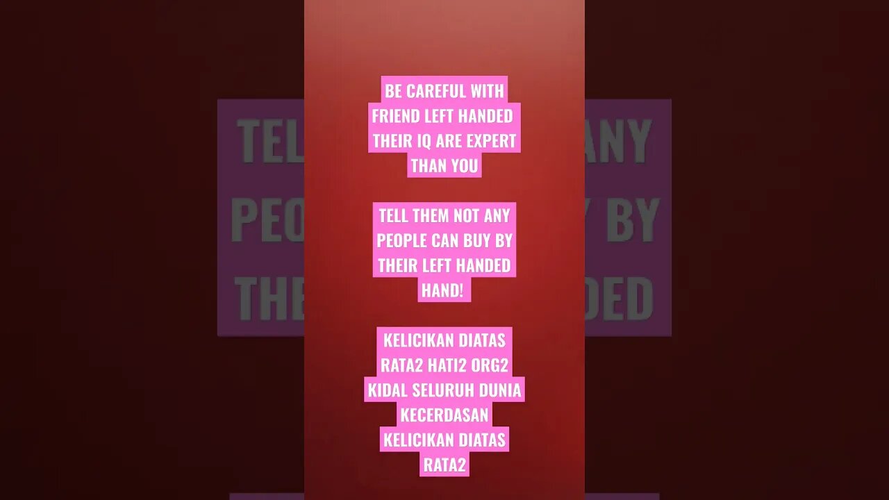 NOTE FOR LEFT HANDED PEOPLE ALIAS KIDAL !!!