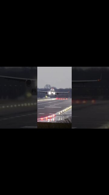 Wild landing during storm