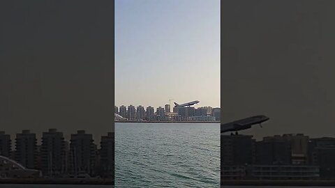 BA491 Departs Gibraltar Airport; Wide Angle