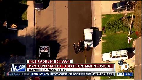 Man stabbed death, suspect in custody