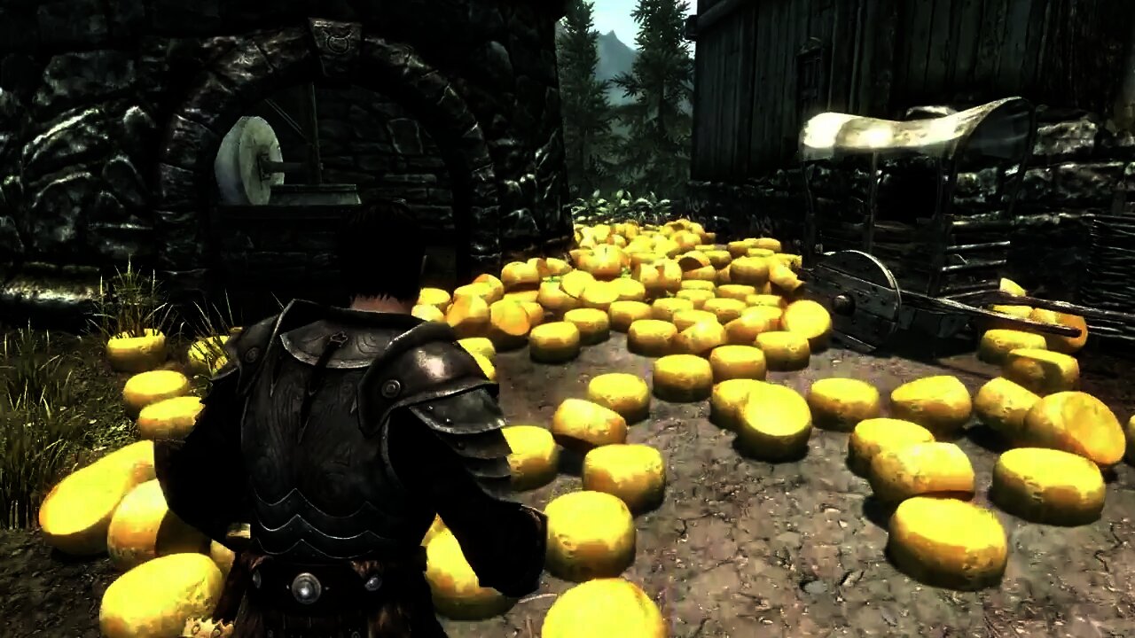 Skyrim Cheese Rain in Town