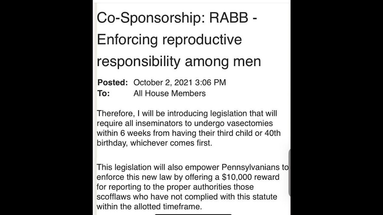 House Democrat Introduces a Forced Sterilization/Three-Child Limit Bill