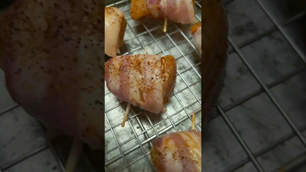 bacon wrapped chicken bites... mmmmm