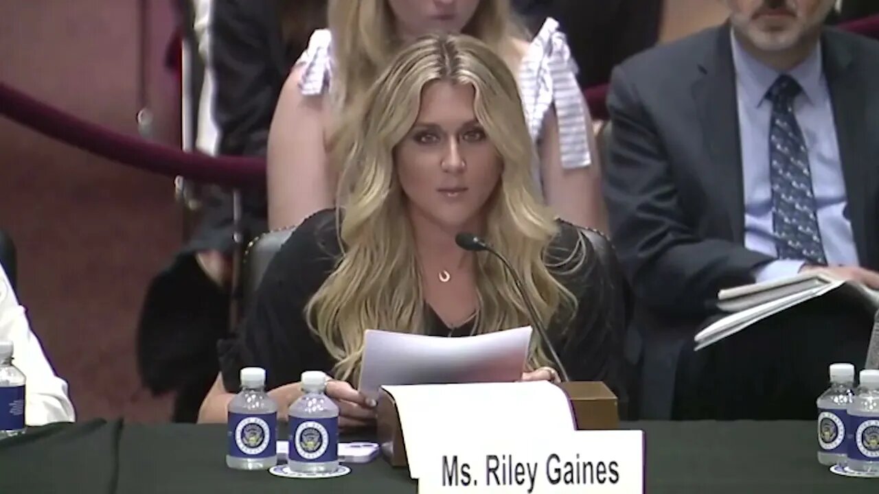Riley Gaines Delivers Emotional Remarks At Senate Hearing
