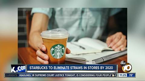 Starbucks to eliminate straws by 2020