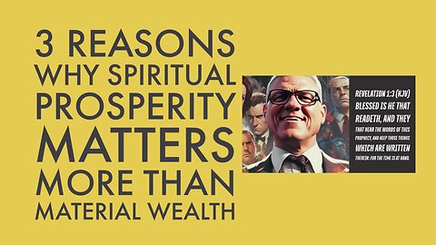 3 reasons why spiritual prosperity matters more than material wealth.