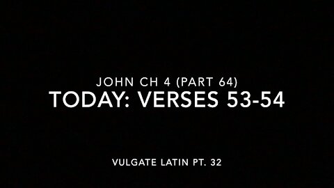 John Ch 4 Pt 64 Verse 53–54 (Vulgate 32)