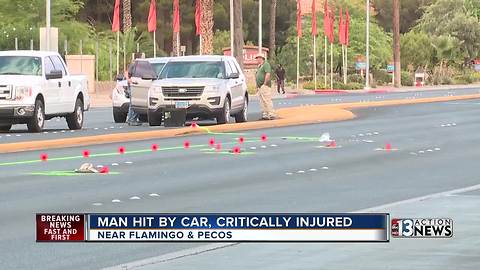 Man hit by car, critically injured after walking outside crosswalk