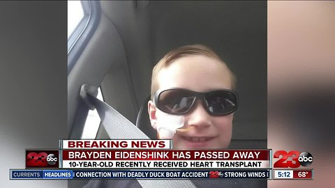 Local boy who received heart transplant has passed away