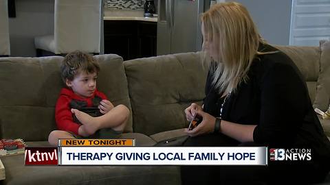 Previously non-verbal boy with is speaking with therapy