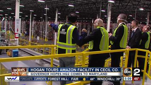 Gov. Hogan tours Amazon facility in Cecil County