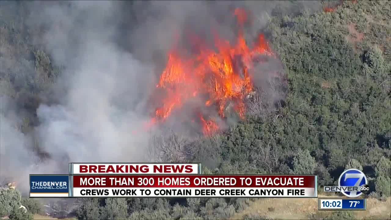 Crews battling wildfire near Deer Creek Canyon Park in Jefferson County