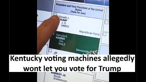 Kentucky election machines allegedly wont let you choose Trump